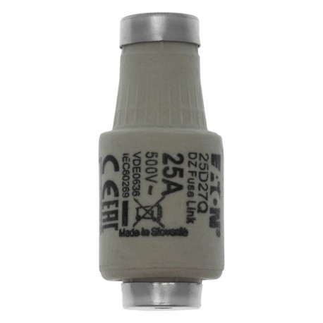FUSE 25A DII/E27 500VAC - FUSE 25A DII/E27 500VAC 25D27Q EATON ELECTRIC Fuse-link, LV, 25 A, AC 500 V, D2, gR, IEC, fast acting