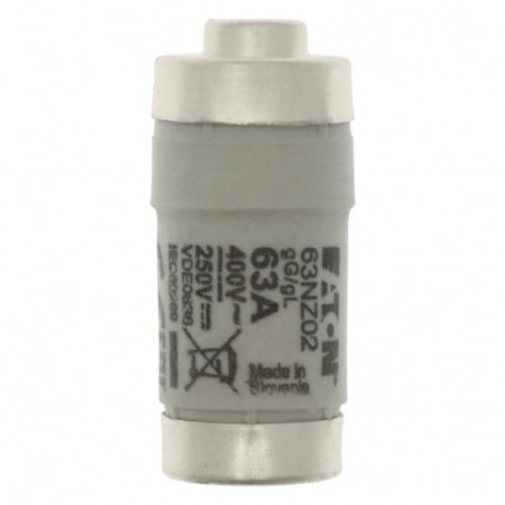 FUSE-D02 63A T GL/GG 400VAC E18 - FUSE-D02 63A T GL/GG 400VAC E18 63NZ02 EATON ELECTRIC Fuse-link, LV, 63 A, AC 400 V, D02, gL/gG, IEC, time-d..