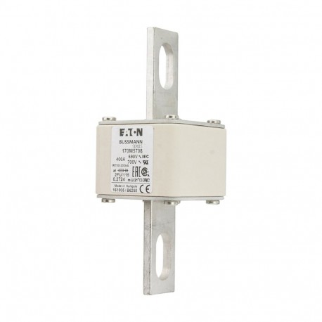FUSE 400A 690V 2FU/115 AR UC - FUSE 400A 690V 2FU/115 AR UC 170M5708 EATON ELECTRIC Fuse-link, high speed, 400 A, AC 690 V, size 2, 61 x 77..