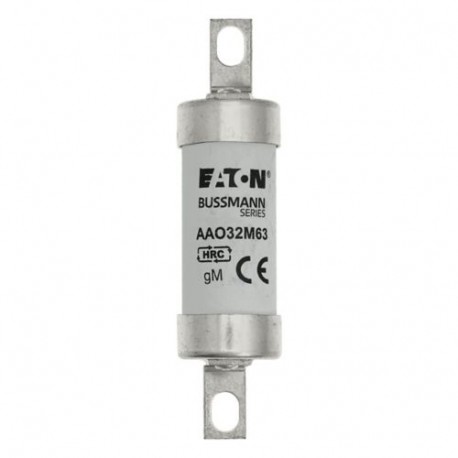 32M63 500V AC BS88 FUSE - 32M63 500V AC BS88 FUSE AAO32M63 EATON ELECTRIC Fuse-link, high speed, 100 A, AC 690 V, DC 500 V, BS88, 19 x..