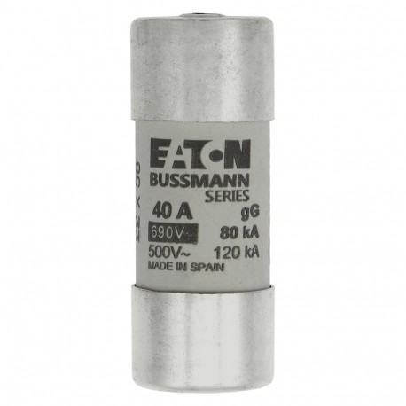 C22G40S - C22G40S EATON ELECTRIC Fuse-link, LV, 40 A, AC 690 V, 22 x 58 mm, gL/gG, IEC, with striker