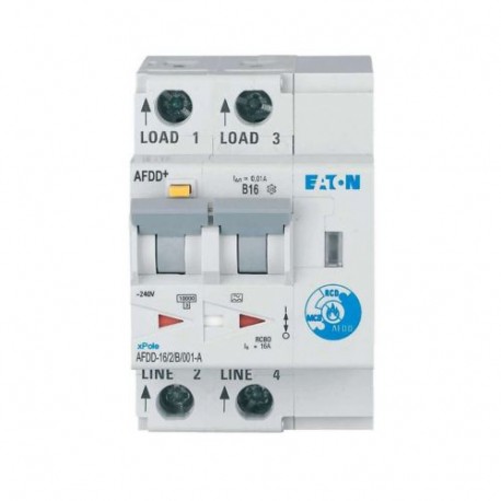 AFDD-16/2/B/001-A - AFDD-16/2/B/001-A 187201 Y7-187201 EATON ELECTRIC Arc Fault Detection Device, 2 poles, B16A, 10mA, type A