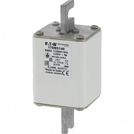 FUSE 900A 1100V 2/110 AR - FUSE 900A 1100V 2/110 AR 170M5149 EATON ELECTRIC Fuse-link, high speed, 900 A, AC 1100 V, size 2, 61 x 75 x ..