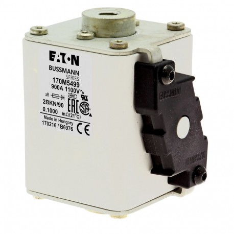 FUSE 900A 1100V 2BKN/90 AR CU - FUSE 900A 1100V 2BKN/90 AR CU 170M5499 EATON ELECTRIC Fuse-link, high speed, 900 A, AC 1100 V, size 2, 61 x ..