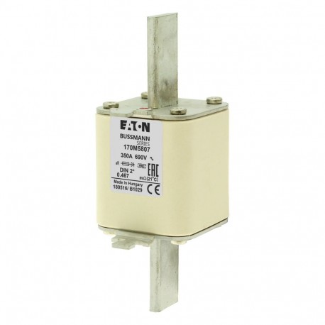 FUSE 350A 690V DIN 2* AR - FUSE 350A 690V DIN 2* AR 170M5807 EATON ELECTRIC Fuse-link, high speed, 350 A, AC 690 V, DIN 000, 21 x 40 x ..