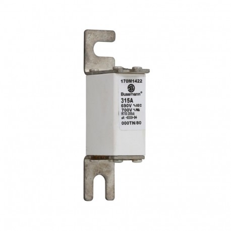 FUSE 315A 690V 000TN/80 AR UC - FUSE 315A 690V 000TN/80 AR UC 170M1422 EATON ELECTRIC Fuse-link, high speed, 315 A, AC 690 V, DIN 000, aR, D..