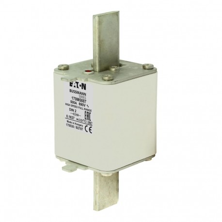 FUSE 500A 690V DIN 2 GR - FUSE 500A 690V DIN 2 GR 170M5887 EATON ELECTRIC Fuse-link, high speed, 40 A, AC 690 V, DIN 00, 30 x 60 x 79 ..
