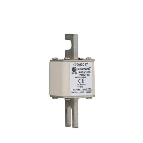 FUSE 315A 690V 1*/80 AR UC - FUSE 315A 690V 1*/80 AR UC 170M3017 EATON ELECTRIC Fuse-link, high speed, 315 A, AC 690 V, compact DIN 1, 45..
