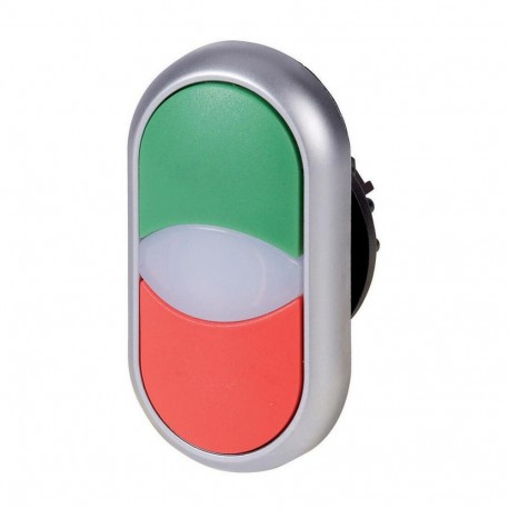 M22-DDLM-*-*-* - M22-DDLM-*-*-* 107062 Y7-107062 EATON ELECTRIC Double actuator pushbutton, +indicator light, flush, white , ..