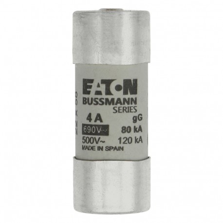C22G4S - C22G4S EATON ELECTRIC Fuse-link, LV, 4 A, AC 690 V, 22 x 58 mm, gL/gG, IEC, with striker