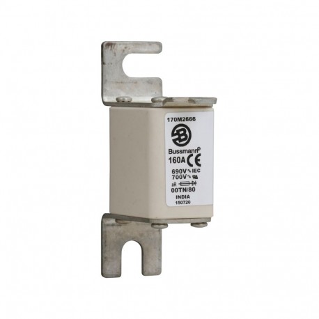 FUSE 160A 690V 00TN/80 AR UR - FUSE 160A 690V 00TN/80 AR UR 170M2666 EATON ELECTRIC Fuse-link, high speed, 160 A, AC 690 V, DIN 00, aR, DIN..
