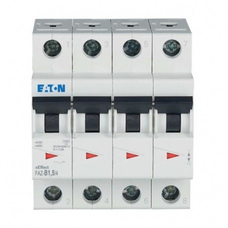 FAZ-B1,5/4 - FAZ-B1,5/4 279021 Y7-279021 EATON ELECTRIC Miniature circuit breaker (MCB), 1.5A, 4p, type B characteristic
