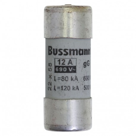 C22G12S - C22G12S EATON ELECTRIC Fuse-link, LV, 12 A, AC 690 V, 22 x 58 mm, gL/gG, IEC, with striker