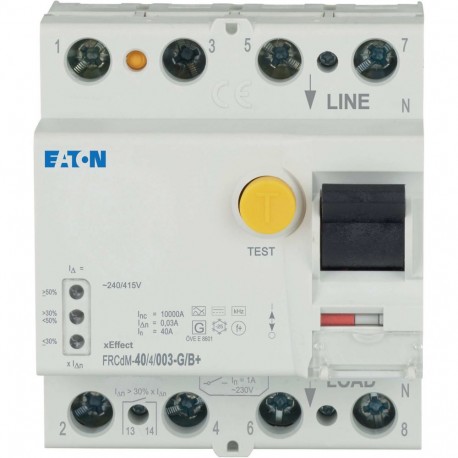 FRCDM-40/4/003-G/B+ - FRCDM-40/4/003-G/B+ 167881 Y7-167881 EATON ELECTRIC Digital residual current circuit-breaker, 40A, 4p, 30mA,..