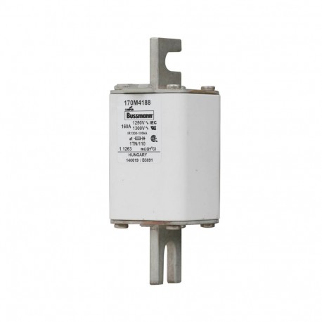 FUSE 160A 1250V 1TN/110 AR CU - FUSE 160A 1250V 1TN/110 AR CU 170M4188 EATON ELECTRIC Fuse-link, high speed, 160 A, AC 1250 V, size 1, 53 x ..