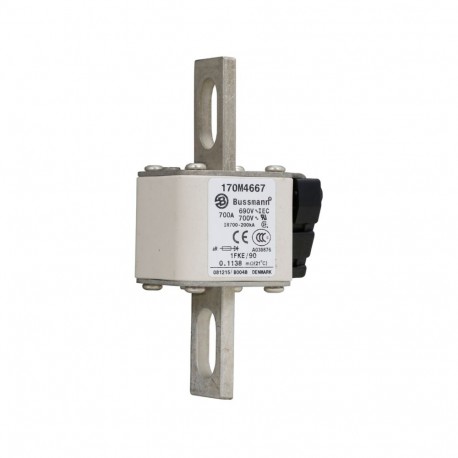 FUSE 700A 690V 1FKE/90 AR UC - FUSE 700A 690V 1FKE/90 AR UC 170M4667 EATON ELECTRIC Fuse-link, high speed, 700 A, AC 690 V, size 1, 53 x 69..