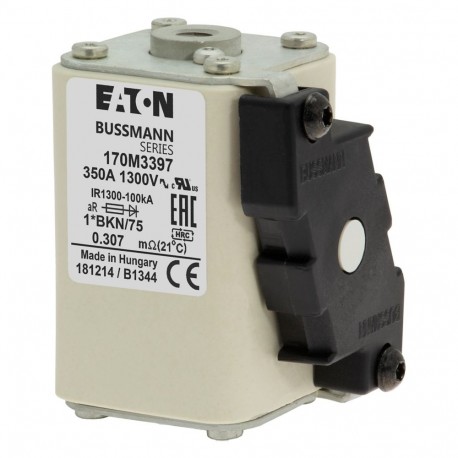 170M3397 - 170M3397 EATON ELECTRIC Fuse-link, high speed, 350 A, AC 1250 V, compact size 1, 45 x 59 x 75 mm, aR, IEC, U..