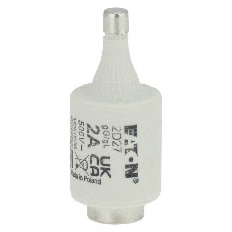 FUSE-D2 2A T GL/GG 500VAC E27 - FUSE-D2 2A T GL/GG 500VAC E27 2D27 EATON ELECTRIC Fuse-link, LV, 2 A, AC 500 V, D2, gL/gG, IEC, time-delay