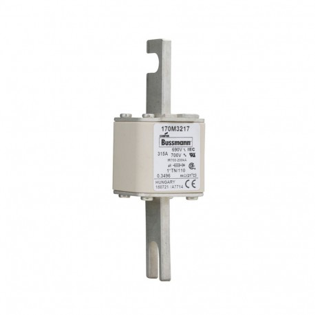 FUSE 315A 690V 1*TN/110 AR UC - FUSE 315A 690V 1*TN/110 AR UC 170M3217 EATON ELECTRIC Fuse-link, high speed, 315 A, AC 690 V, compact DIN 1,..