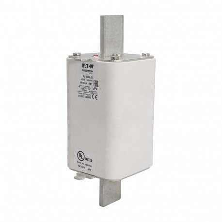 FUSE 400A 1000V 3L PV - FUSE 400A 1000V 3L PV PV-400A-3L EATON ELECTRIC Fuse-link, high speed, 400 A, DC 1000 V, 3L, 75 x 91 x 205 m..
