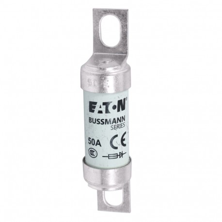 50A 690V AC TYPE T FUSE - 50A 690V AC TYPE T FUSE 50FE EATON ELECTRIC Fuse-link, high speed, 400 A, AC 690 V, DIN 00, 30 x 51 x 100 mm..