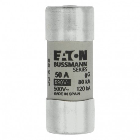 C22G50S - C22G50S EATON ELECTRIC Fuse-link, LV, 50 A, AC 690 V, 22 x 58 mm, gL/gG, IEC, with striker