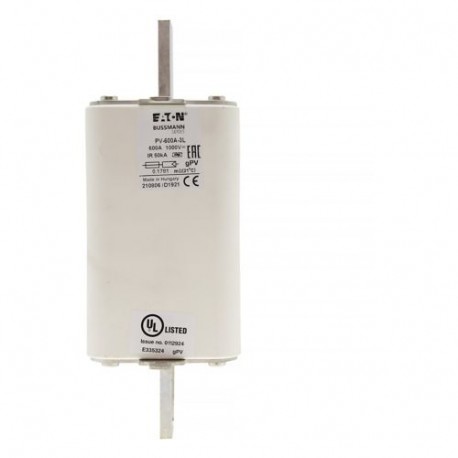 FUSE 600A 1000V 3L PV - FUSE 600A 1000V 3L PV PV-600A-3L EATON ELECTRIC Fuse-link, high speed, 600 A, DC 1000 V, 3L, gPV, UL, IEC