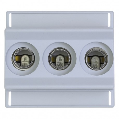 FUSE-BASE D01 3POL DIN HUT - FUSE-BASE D01 3POL DIN HUT TFRN01C EATON ELECTRIC Fuse-base, LV, 16 A, AC 400 V, D01, 3P, IEC, DIN rail moun..
