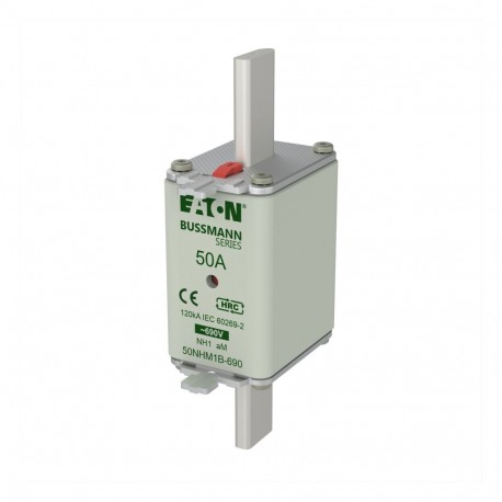 NH FUSE 50A 690V aM SIZE1 - NH FUSE 50A 690V aM SIZE1 50NHM1B-690 EATON ELECTRIC Fuse-link, low voltage, 100 A, AC 690 V, NH00, aM, IEC,..