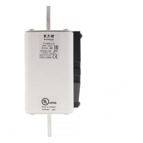 PV-400A-3L-B - PV-400A-3L-B EATON ELECTRIC Fuse-link, high speed, 100 A, DC 1500 V, 1XL, 51 x 189 mm, gPV, IEC, UL, with in..