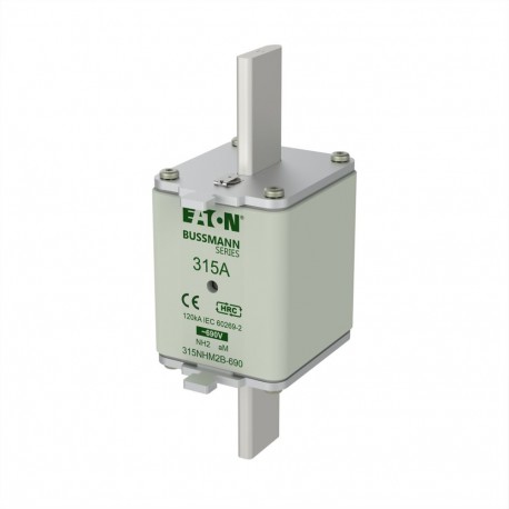 NH FUSE 315A 690V aM SIZE 2 - NH FUSE 315A 690V aM SIZE 2 315NHM2B-690 EATON ELECTRIC Fuse-link, low voltage, 100 A, AC 690 V, NH00, aM, I..