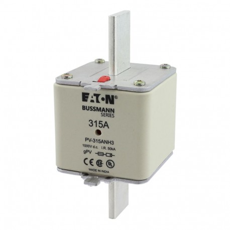 PV-315ANH3 - PV-315ANH3 EATON ELECTRIC cartridge fuse, ultra rapid, 315 a, DC 1000 V, NH3, gPV, UL PV, UL, IEC, indicator..