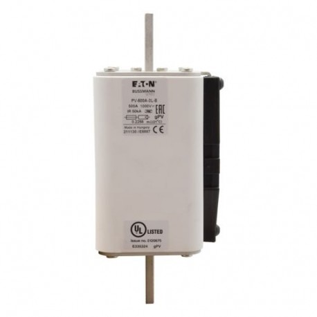 PV-500A-3L-B - PV-500A-3L-B EATON ELECTRIC Fuse-link, high speed, 100 A, DC 1500 V, 1XL, 51 x 189 mm, gPV, IEC, UL, with in..