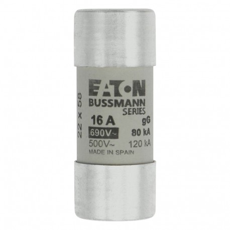 C22G16 - C22G16 EATON ELECTRIC Fuse-link, LV, 10 A, AC 690 V, 22 x 58 mm, gL/gG, IEC