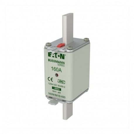 NH FUSE 160AMP 690V aM SIZE1 - NH FUSE 160AMP 690V aM SIZE1 160NHM1B-690 EATON ELECTRIC Fuse-link, low voltage, 100 A, AC 690 V, NH00, aM, ..
