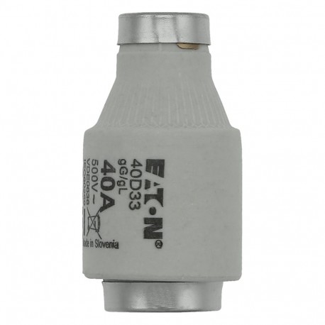 FUSE-D3 40A T GL/GG 500VAC E33 - FUSE-D3 40A T GL/GG 500VAC E33 40D33 EATON ELECTRIC Fuse-link, low voltage, 40 A, AC 500 V, D3, gL/gG, DIN, ..