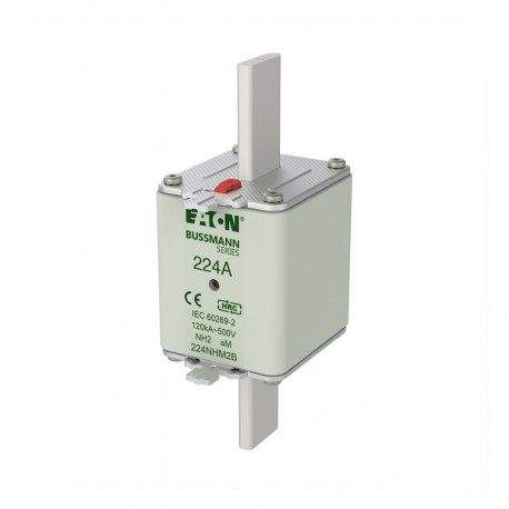 224NHM2B - 224NHM2B EATON ELECTRIC Fuse-link, LV, 100 A, AC 500 V, NH00, aM, IEC, dual indicator, live gripping lugs