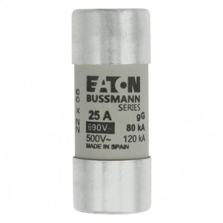 C22G25 - C22G25 EATON ELECTRIC Fuse-link, LV, 10 A, AC 690 V, 22 x 58 mm, gL/gG, IEC