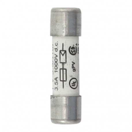 PV-3-5A10F - PV-3-5A10F EATON ELECTRIC Fuse-link, high speed, 3.5 A, DC 1000 V, IEC 60269-6 type A, 10 x 38 mm, gPV, gPV,..