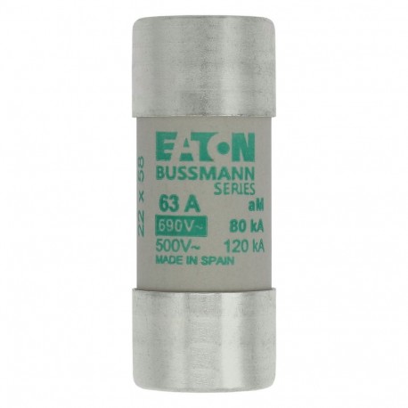 C22M63 - C22M63 EATON ELECTRIC Fuse-link, LV, 12 A, AC 690 V, 22 x 58 mm, aM, IEC