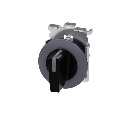 3SU1062-2DM10-0AA0 - 3SU1062-2DM10-0AA0 SIEMENS Illuminable selector switch, 30 mm, round, Metal matte, black, Selector switch sh..