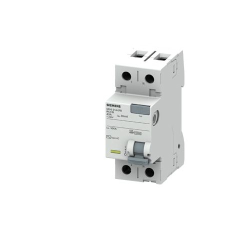 5SV5314-0FB - 5SV5314-0FB SIEMENS Residual current operated circuit breaker, 2-pole, Type AC, In: 40 A, 30 mA, Un AC: 230 ..