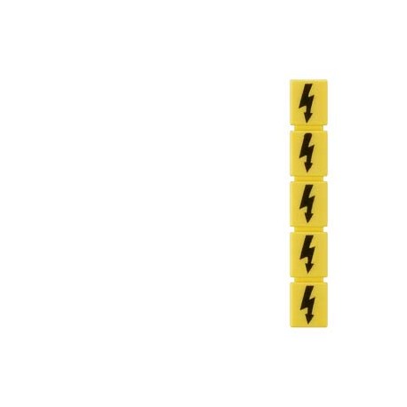 8WH9063-5AA06 - 8WH9063-5AA06 SIEMENS inscription label, with lightning symbol, vertical, terminal width: 6.2 mm, yellow
