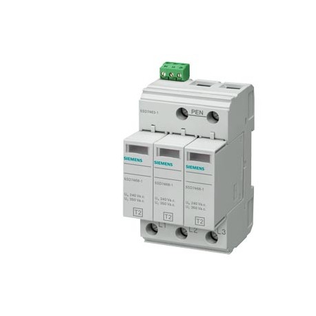 5SD7463-1 - 5SD7463-1 SIEMENS Surge arrester Type 2 Requirement class C, UC 350V Pluggable protective modules 3-pole, 3+..
