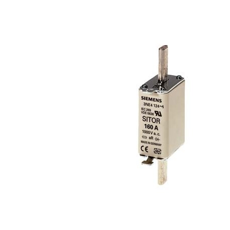 3NE4122 - 3NE4122 SIEMENS SITOR fuse link, with blade contacts, NH0, In: 125 A, aR, Un AC: 1000 V, Un DC: 440 V, front..