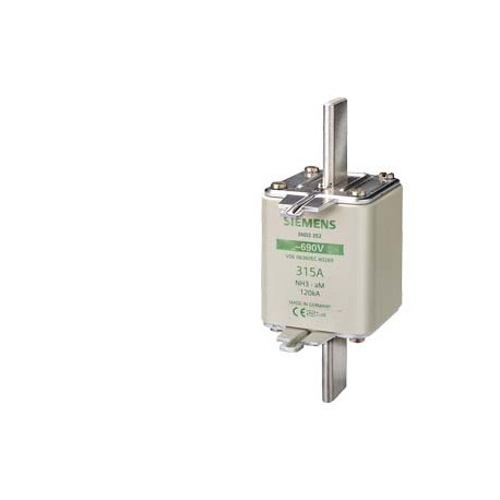 3ND1365 - 3ND1365 SIEMENS LV HRC fuse element, NH3, In: 500 A, aM, Un AC: 690 V, Un DC: 440 V, Front indicator, live g..