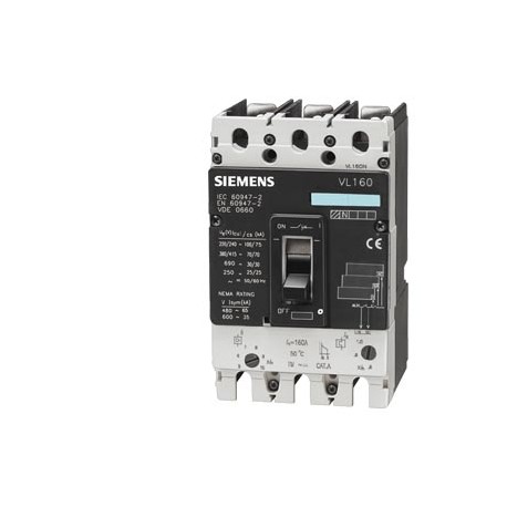 3VL2716-2DE36-0AA0 - 3VL2716-2DE36-0AA0 SIEMENS circuit breaker VL160H high breaking capacity Icu 70kA, 415V AC 3-pole, non-auto...