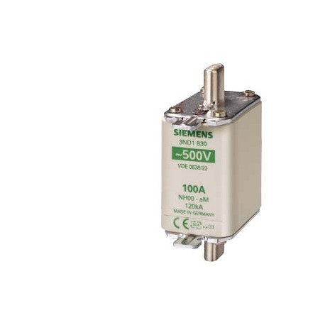 3ND1836 - 3ND1836 SIEMENS LV HRC fuse element, NH00, In: 160 A, aM, Un AC: 500 V, Un DC: 440 V, Front indicator, live ..