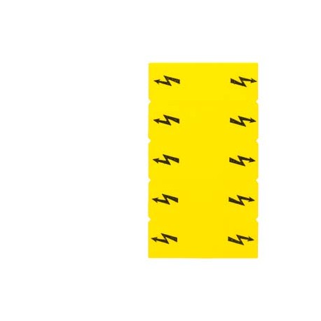 8WH9064-5BA06 - 8WH9064-5BA06 SIEMENS inscription label, with lightning symbol, vertical, terminal width: 8.2 mm, yellow