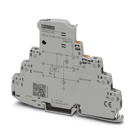 TTC-6-3-HF-F-M-24DC-UT-I - TTC-6-3-HF-F-M-24DC-UT-I 2906770 PHOENIX CONTACT Surge protection with integrated status indicator and knife..